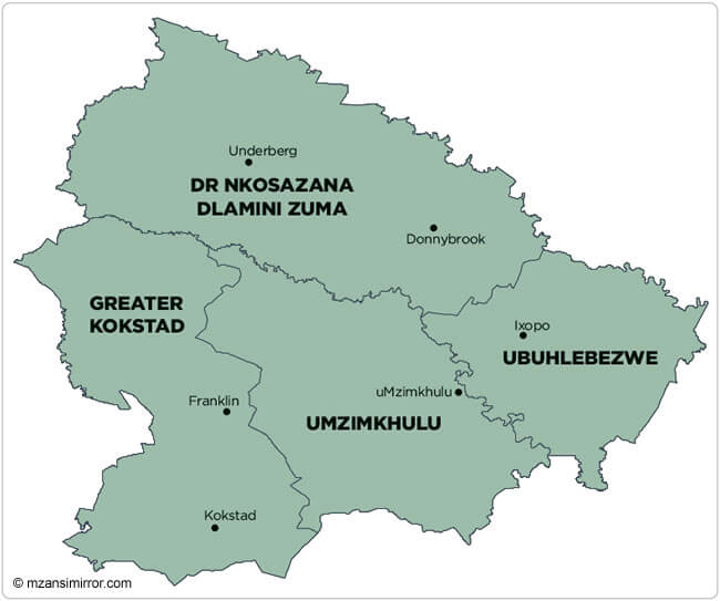 Harry Gwala District Municipality Map Harry Gwala District Municipality Map