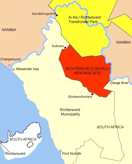 A map of the Richtersveld Local Municipality - Northern Cape Province, South Africa